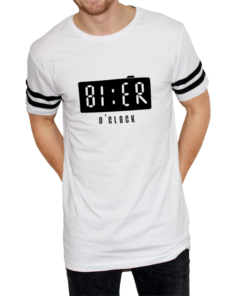 Herren T-Shirt Bier o'clock weiss
