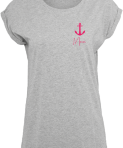 Moin Anker T-Shirt grau - pinker Aufdruck